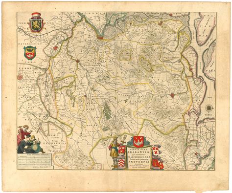 North Brabant Province Of The Netherlands By Blaeu 1645 Oude Kaarten