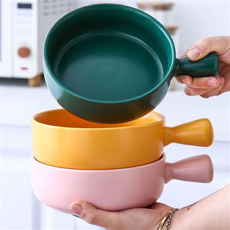 Ready Stock Ins Nordic Ceramic Microwaveable Soup Bowl With Handle