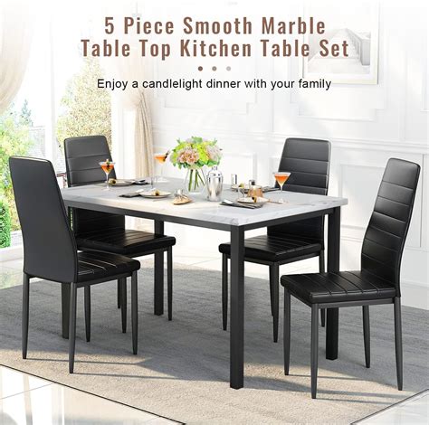 Buy Recaceik Furniture 5 Piece Faux Dining Set Modern Kitchen Table