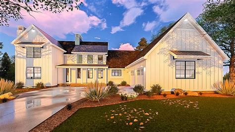 This option comes in a combination of immaculate white and tan exterior finish. Five Bedroom Modern Farmhouse with In-law Suite - 62666DJ ...