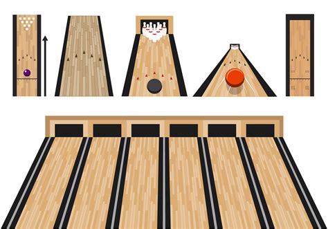 Flat Bowling Lane Vector With Perspective View 143540 Vector Art At