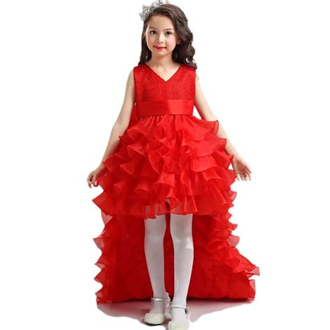 New Floral Evening Dress For Baby Girls Princess Costumes Kids Long