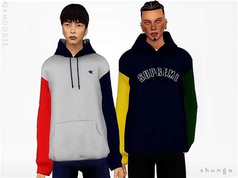 Shunga 424 Hoodie Sims 4 Men Clothing Sims 4 Male Clothes Sims 4