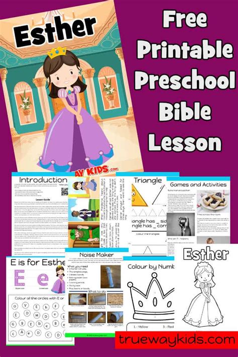 Free Printable Bible Lesson On Esther Perfect For Preschool Children