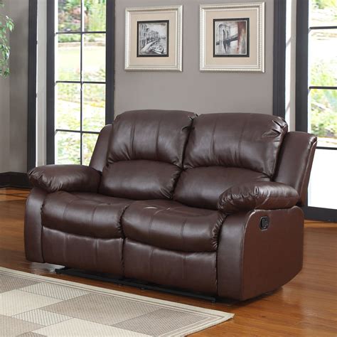 Classic Oversize And Overstuffed 2 Seat Bonded Leather Double Recliner