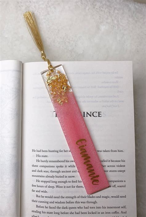 Personalised Resin Bookmark With Colours And Gold Silver Etsy Uk
