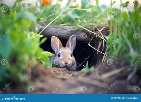 Close Up Of Rabbit Digging Hole In Garden Stock Photo Image Of Nature