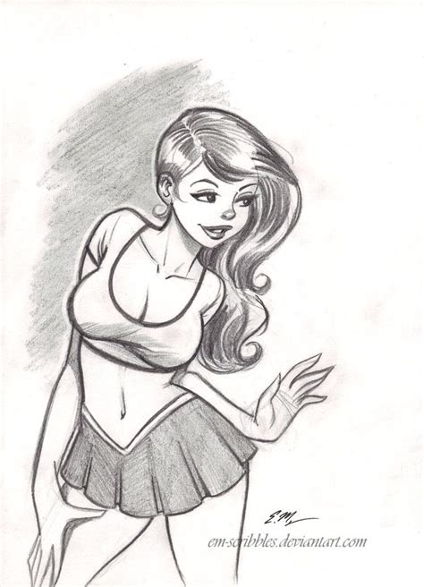 Girl Sketch By Em Scribbles On Deviantart Girl Sketch Girl Drawing