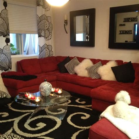 It is a stylish look. Black N Red Living Room | Oh Style!