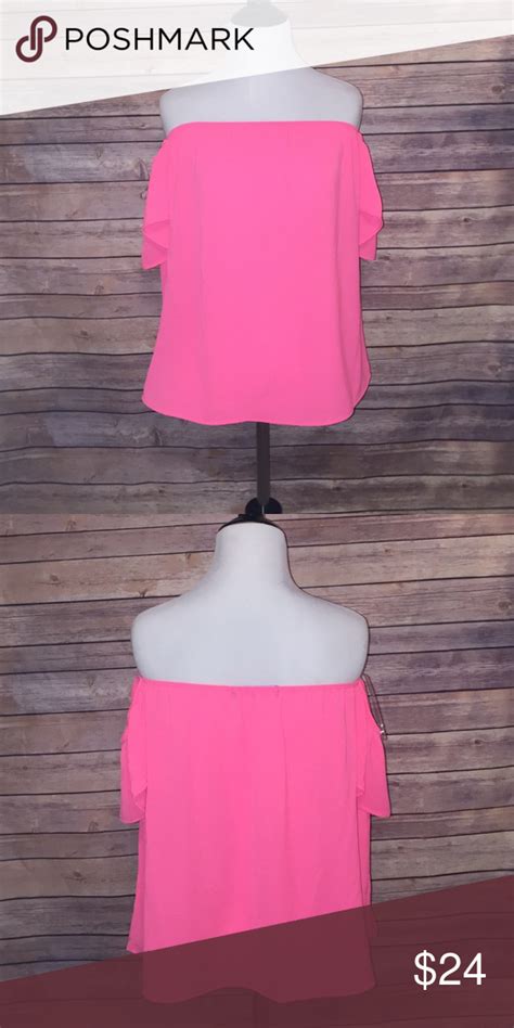 Neon Pink Off The Shoulder Top Off The Shoulder Top 100 Polyester