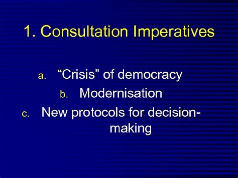 The Governance Of E Democracy From Consultation To