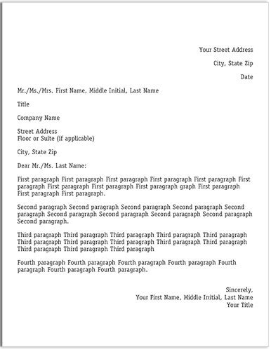 However, the first word in each paragraph is indented. Sample Business Letter On Letterhead - Fieldstation.co ...