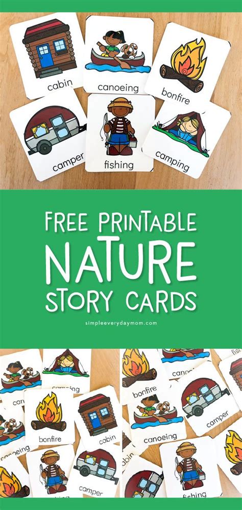 Free Printable Nature Story Cards | These camping themed flashcards for