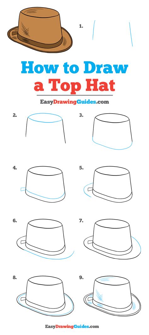 How To Draw A Top Hat Really Easy Drawing Tutorial Drawing Tutorial