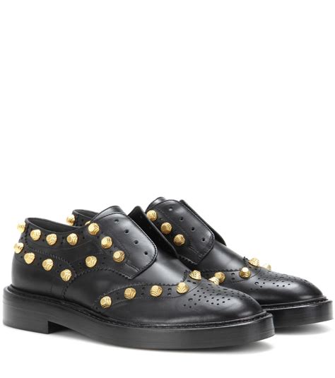 Choose from over 30 products in balenciaga black shoes, all handpicked by fashion experts. Lyst - Balenciaga Studded Leather Derby Shoes in Black