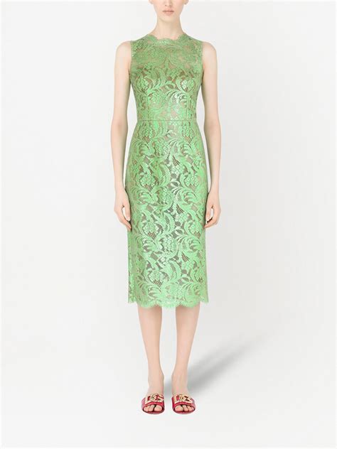Dolce And Gabbana Semi Sheer Lace Dress Farfetch