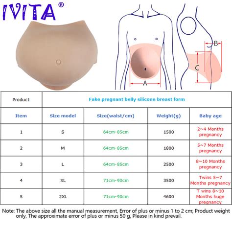 Ivita Artificial Fake Pregnant Belly Realistic Silicone Pregnancy Crossdresser Grelly Usa