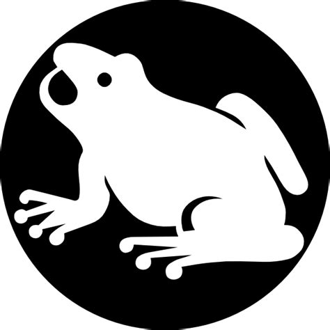White Frog Silhouette With Black Background Clip Art At