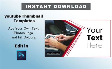 Youtube Thumbnail Photoshop Template Psd Etsy