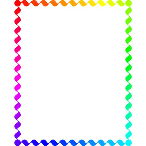 Wiggly Frame Rainbow Color Free Svg