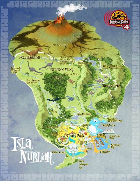 Original Isla Nublar Map Concept By John Bell Jurassicworld