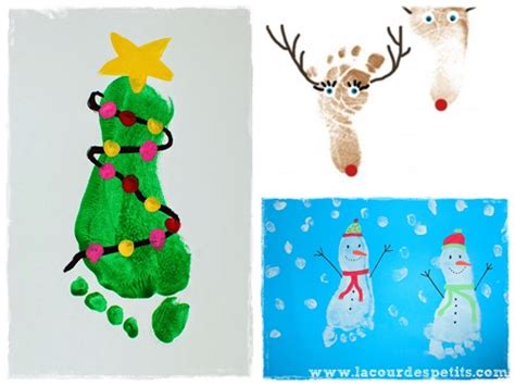 14 peintures de Noël à base d'empreintes |La cour des petits