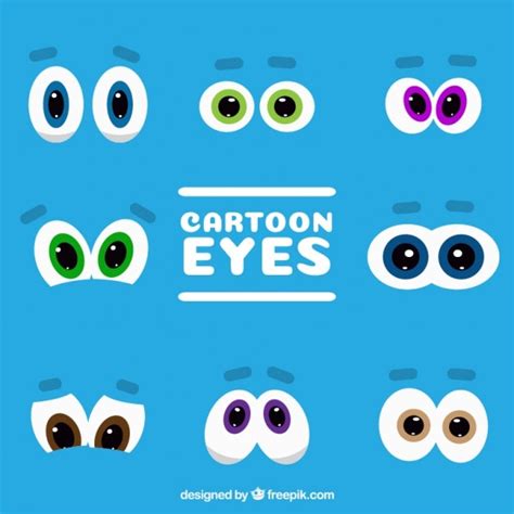 Collection Of Cartoon Characters Eyes Vector Free Download