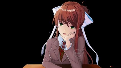 Doki Doki Literature Club Leaning Monika 2k Wallpaper Download