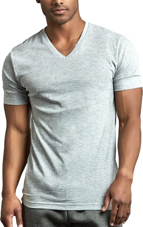 tobeinstyle herren t shirt mit v ausschnitt 100 baumwolle kurzärmelig amazon de bekleidung