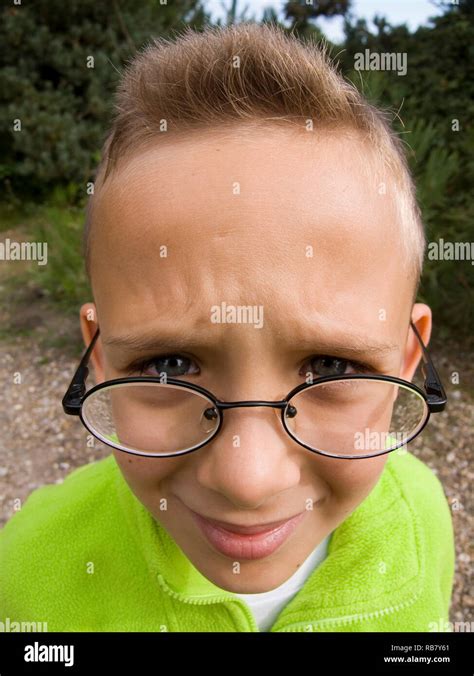 Boy With Glasses Stock Photo Alamy