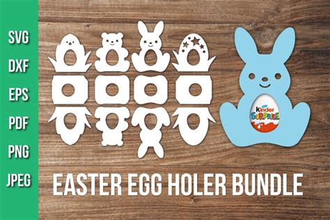 Easter Bunny Egg Holders SVG, Chocolate Egg Holder Cut File