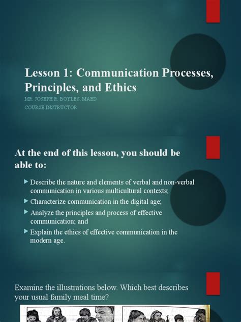 Lesson 1 Communication Processes Principles And Ethics Pdf
