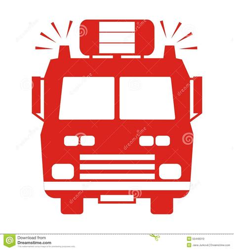 Fire Truck Red Silhouette Stock Vector Image 55448310