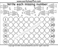 Number, money and measure » patterns and relationships » through exploring number patterns, i can recognise and continue simple number sequences and can explain the rule i have applied. Missing Numbers - 1-50 - Worksheet | Missing Numbers ...