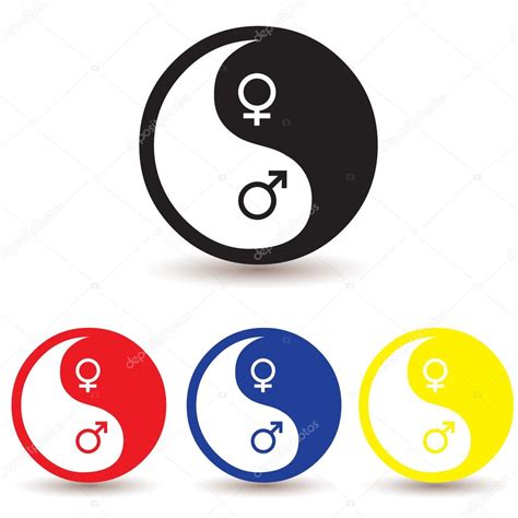 Yin Yang Male And Female Symbol — Stock Vector © Comzeal 20140277