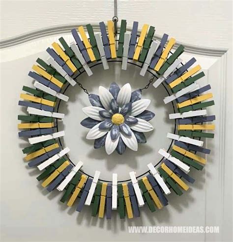 48 Best Diy Clothespin Wreaths You Can Try Today Clothes Pin Wreath