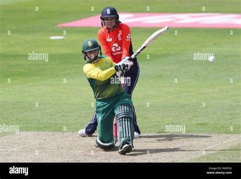 South Africas Dane Van Niekerk Batting During The T20 Tri Series Match At The County Ground