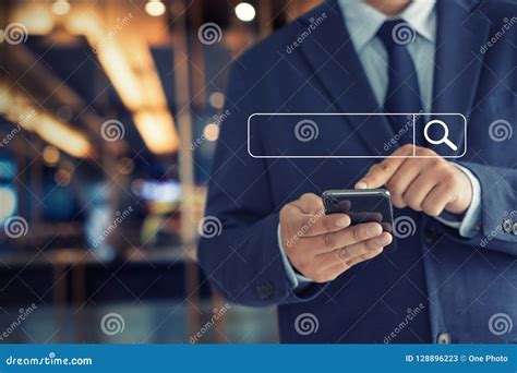 Businessman Using Searching Browsing Internet Internet Of Things Stock Image Image Of