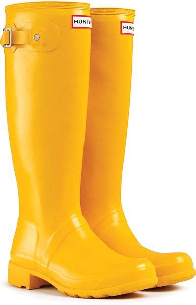 Hunter Wellington Yellow Rubber Rain Boot In Yellow Lyst