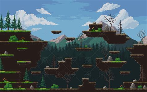 Forest Environment Pixel Art Tileset Gamedev Market