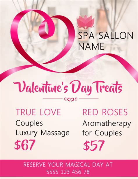 Salon Valentine Promotion Flyer Templates Postermywall