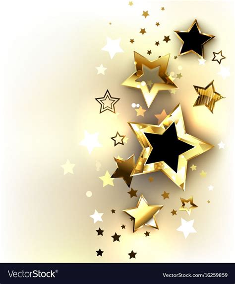 Golden Sparkling Stars On A Light Background Design With Gold Stars