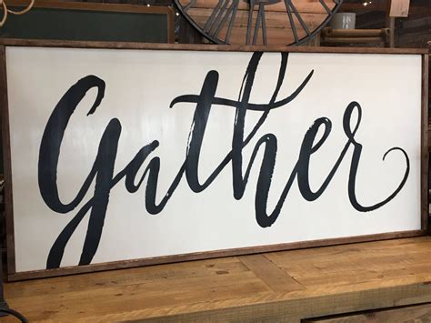 Gather large wood sign 2ft x 4ft