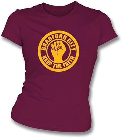 Punk Football Bradford Keep The Faith Girls Slim Fit X Large Maroon Sports And Outdoors