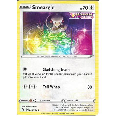 Pokemon Trading Card Game 209264 Smeargle Common Card Swsh 08