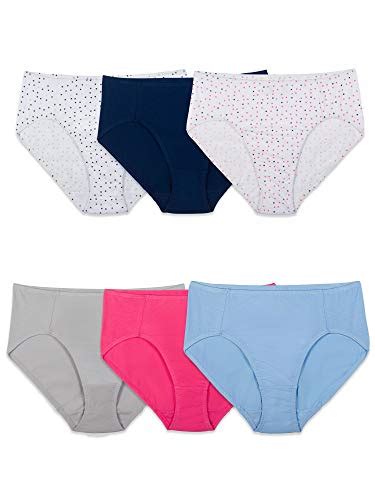 Fruit Of The Loom Womens 6 Pack Comfort Covered Waistband Hi Cut