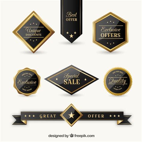 Collection Of Exclusive Sticker For Exclusive Offers Vector Free Download