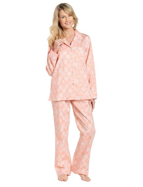 Womens 100 Cotton Poplin Pajama Set Noble Mount