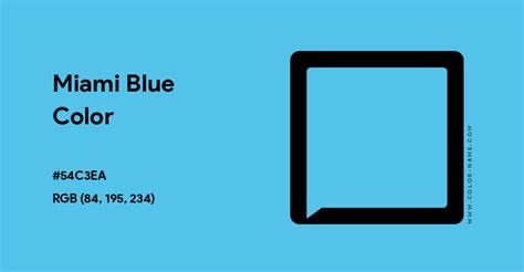 Miami Blue Color Hex Code Is 54c3ea