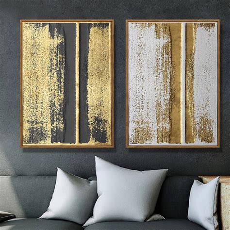 Minimalist Luxury Abstract Gold Pattern Canvas Paintings Prints Wall